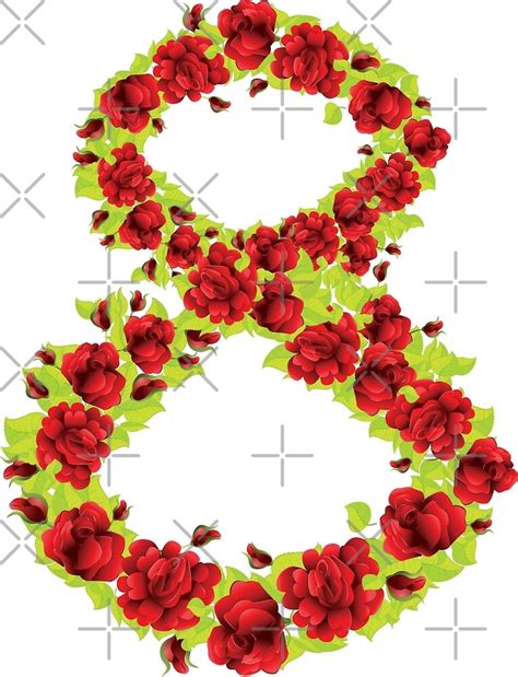 "Number 8 made from flowers" by AnnArtshock | Redbubble