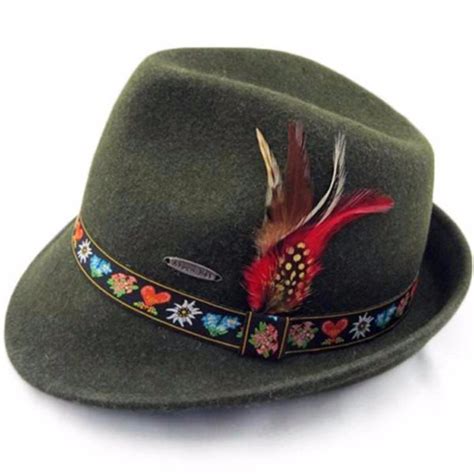 Tyrolean Alps Green 100% Wool Hat with Embroidered Band - Walmart.com ...