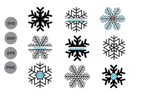 Snowflake SVG Cut File, Snowflake Monogram Svg, Snowflakes Svg, Snowflake Clipart, Snowflake ...