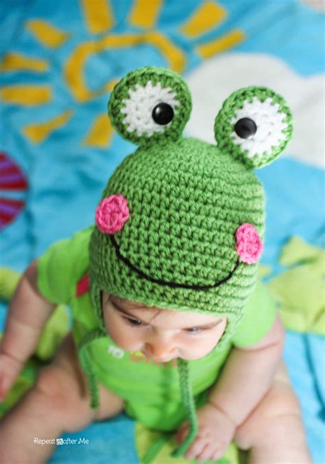 Repeat Crafter Me: Crochet Frog Hat Pattern