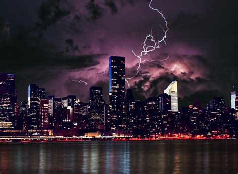 Lightning Skyline Free Stock Photo - Public Domain Pictures