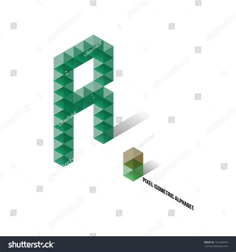 R Pixel Isometric Alphabet Vector Illustration Stock Vector 161344976 ...