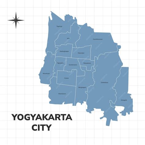 Premium Vector | Yogyakarta city map illustration map of cities in indonesia