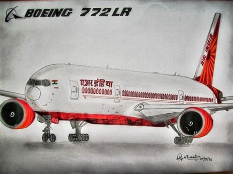 Drawing Of AIR INDIA Boeing 777-200LR | Nilesh Pithadiya | Flickr