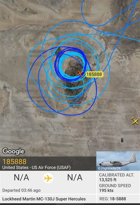 C-130 Gunship. Red Flag from last night. : flightradar24