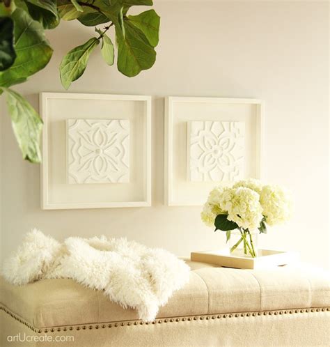 DIY White Carved Wood Wall Art Panels - art u create