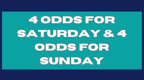 WEEKEND FOOTBALL PREDICTIONS | 4 ODDS SATURDAY PREDICTIONS & 4 ODDS ...