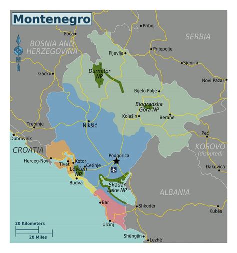 Large regions map of Montenegro | Montenegro | Europe | Mapsland | Maps ...