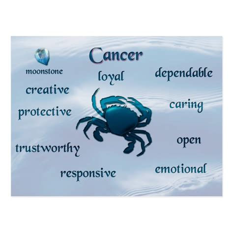 Cancer zodiac characteristics postcard | Zazzle.com