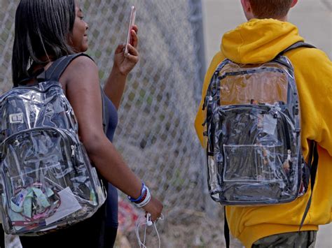 Marjory Stoneman Douglas Students Return To School Skeptical of Clear Backpacks : The Two-Way : NPR