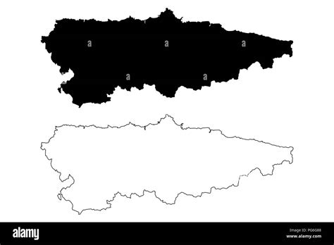 Asturias (Kingdom of Spain, Autonomous community) map vector ...