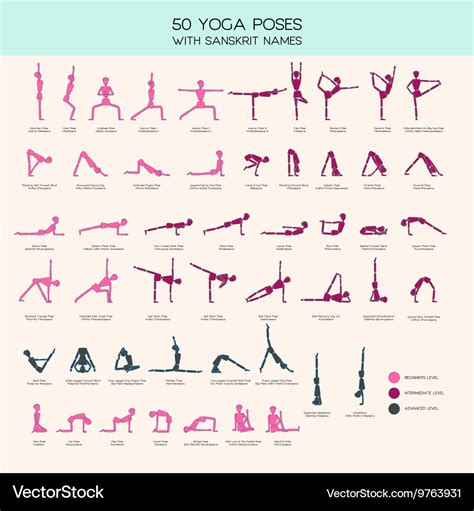 Yoga poses stick figure set Royalty Free Vector Image