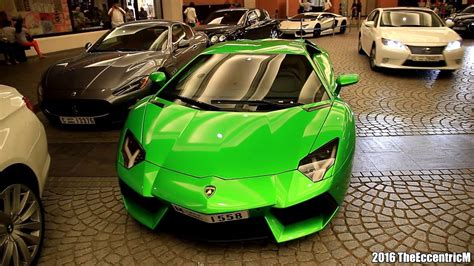 Lamborghini Aventador LP700-4 with Candy Apple Green Wrap in Dubai! - YouTube