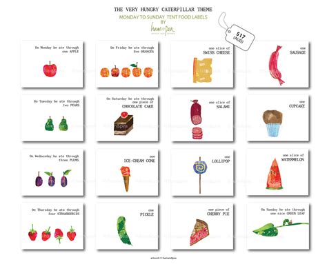 The Very Hungry Caterpillar Food Printables Pdf