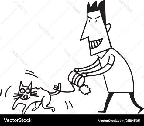 Animal abuse by human Royalty Free Vector Image