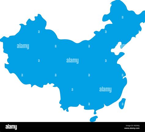 Map of China - outline. Silhouette of China map vector illustration ...