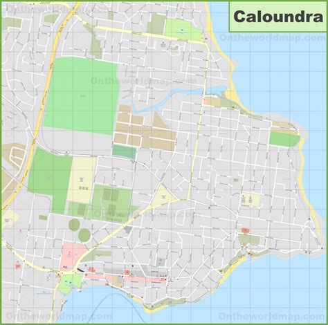 Large detailed map of Caloundra