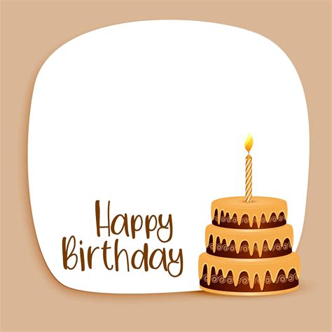 Happy Birthday Cake Text Happy Birthday Card Design With Text Space And Cake Kos… | Happy ...