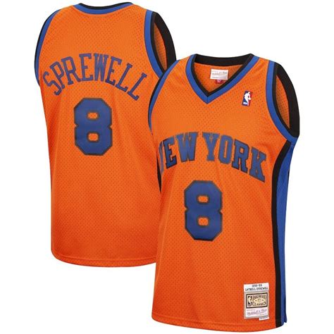 Latrell Sprewell New York Knicks Mitchell & Ness 1998-99 Hardwood Classics Reload Swingman ...