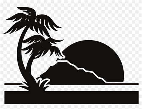 Beach Silhouette Vector at Vectorified.com | Collection of Beach ...