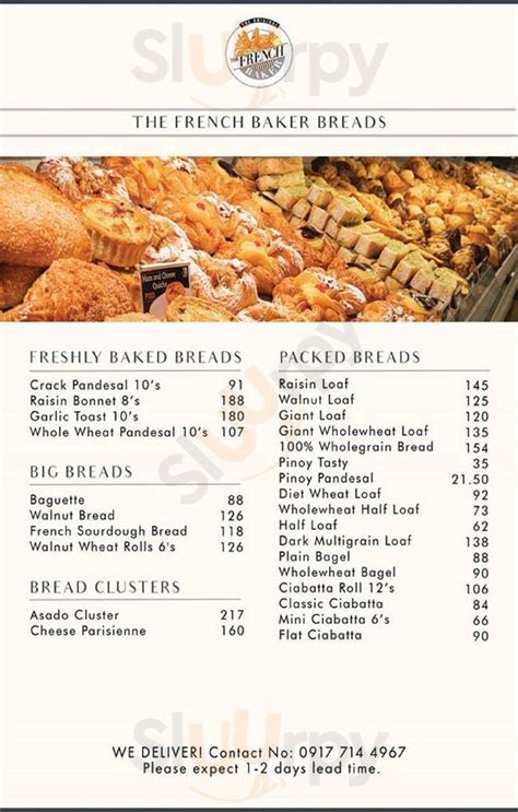 The French Baker menù, Pasig - Main Menu | Sluurpy