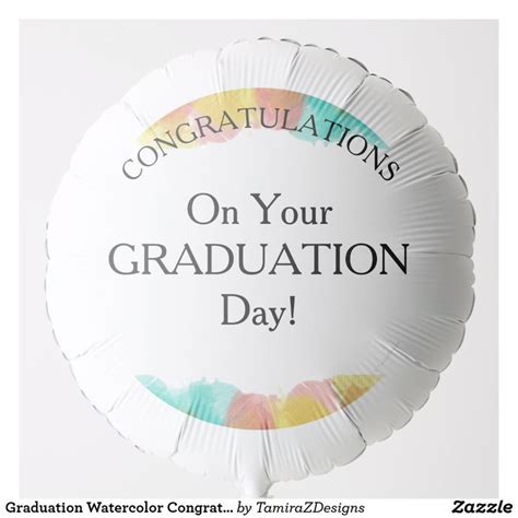 Graduation Watercolor Congratulations Balloon | Zazzle.com | Congratulations balloons ...