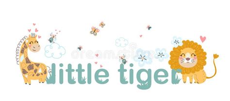 African animals poster stock vector. Illustration of cute - 268154820