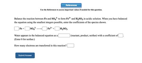 Solved Balance the reaction between Fe and SO42- to form | Chegg.com