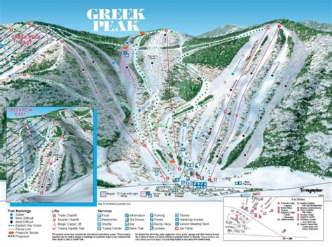 Greek Peak Ski Trail Map - 2000 Rt 392 Cortland NY 13045 • mappery