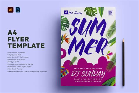 Summer Party Flyer Template | Creative Market