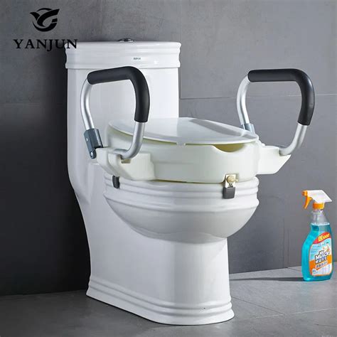 YANJUN Portable Raised Toilet Seat with Padded Handles Elevated Toilet ...