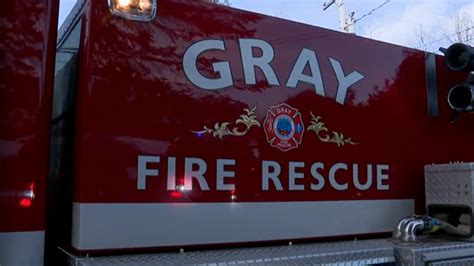 One person hospitalized after fire in Gray