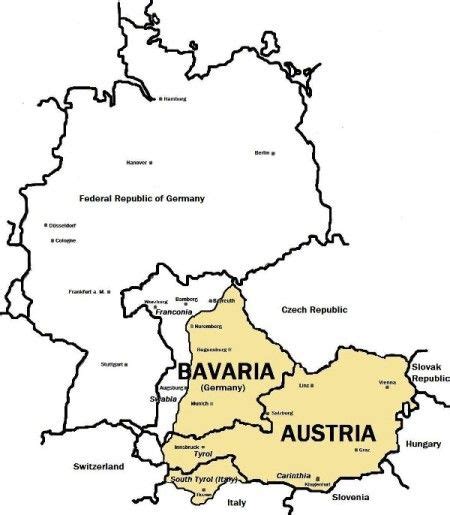 History: This picture shows a map with Germany and Austria located on ...