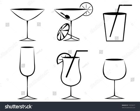 Glasses Outline Stock Vector Illustration 74333677 : Shutterstock