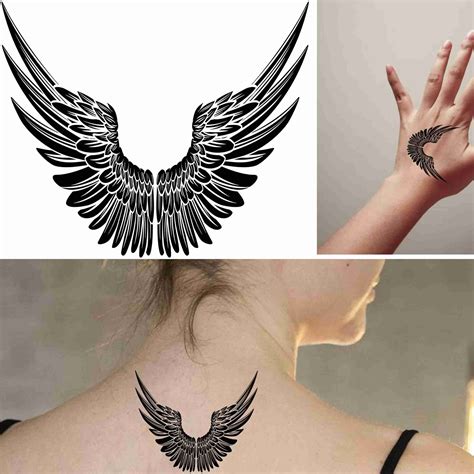 Angel Wings Tattoos On Neck