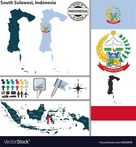 Map of south sulawesi Royalty Free Vector Image