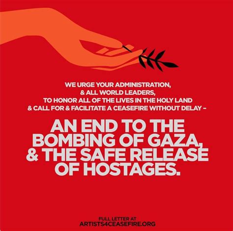 International artists call for Gaza ceasefire NOW