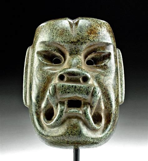 Stunning Olmec Jade Maskette Were-Jaguar Transforming for sale at auction on 7th October | Bidsquare