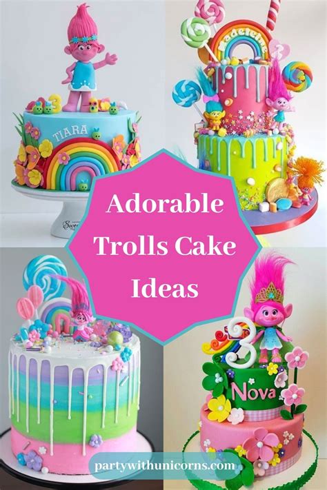 20 Adorable Trolls Party Cake Ideas - Party with Unicorns