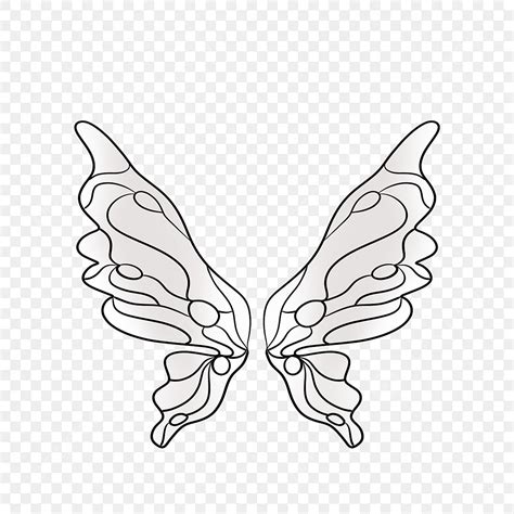 Painted White Butterfly Wings, Butterfly Drawing, Wing Drawing, Butterfly Wing Drawing PNG ...