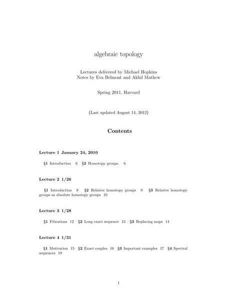 (PDF) algebraic topology - MIT Mathematicsmath.mit.edu/~ebelmont/231br-notes.pdf · algebraic ...