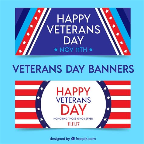 Free Vector | Creative veterans day banners