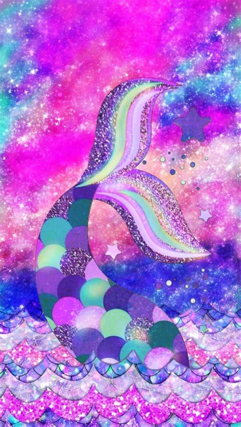 Galaxy Mermaid Tale made by me #purple #sparkly #wallpapers # ...