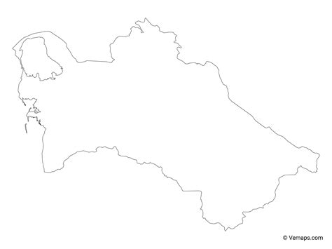 Outline Map of Turkmenistan | Free Vector Maps