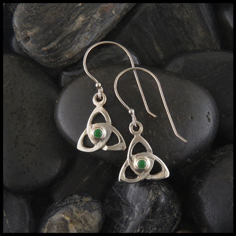 Diamond Triquetra celtic earrings | Walker Metalsmiths Celtic Jewelry