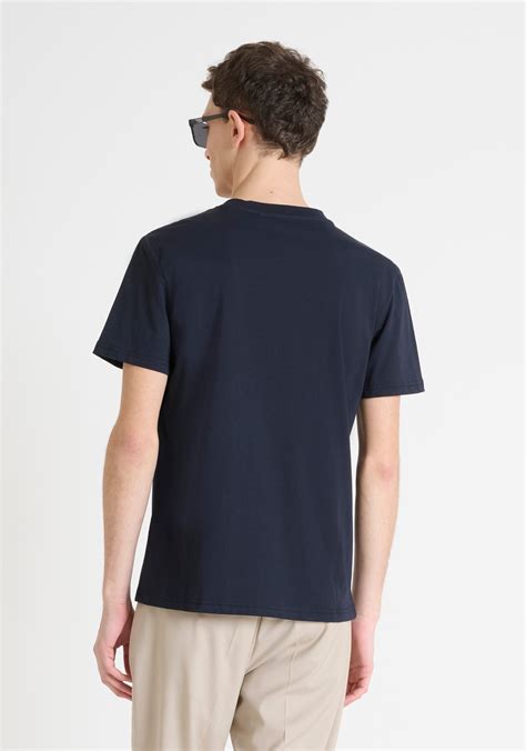 Regular Fit Cotton Jersey T Shirt With One Tone Logo Antony Morato