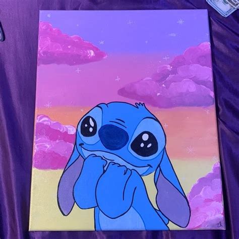 Stitch Painting Disney Canvas Art Canvas Drawings Cute Canvas Paintings