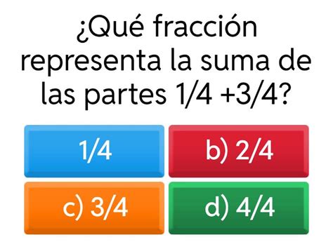 Suma De Fracciones Quiz