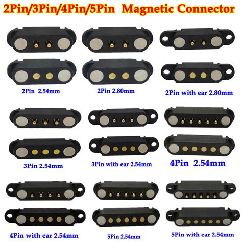 Jual 1set 2A DC Magnetic Pogo Pin Connector 2Pin 3Pin 4Pin 5Pin Pogopin