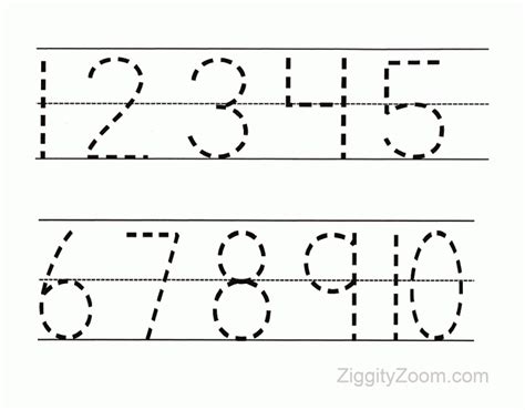 Tracing Number Worksheets